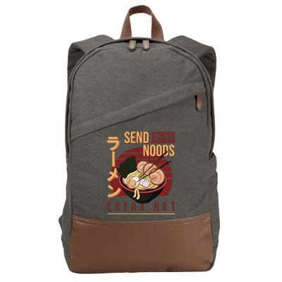 Send Noods Anime Pho Cup Ra Soup Noodles Bowl Send Noods Cotton Canvas Backpack