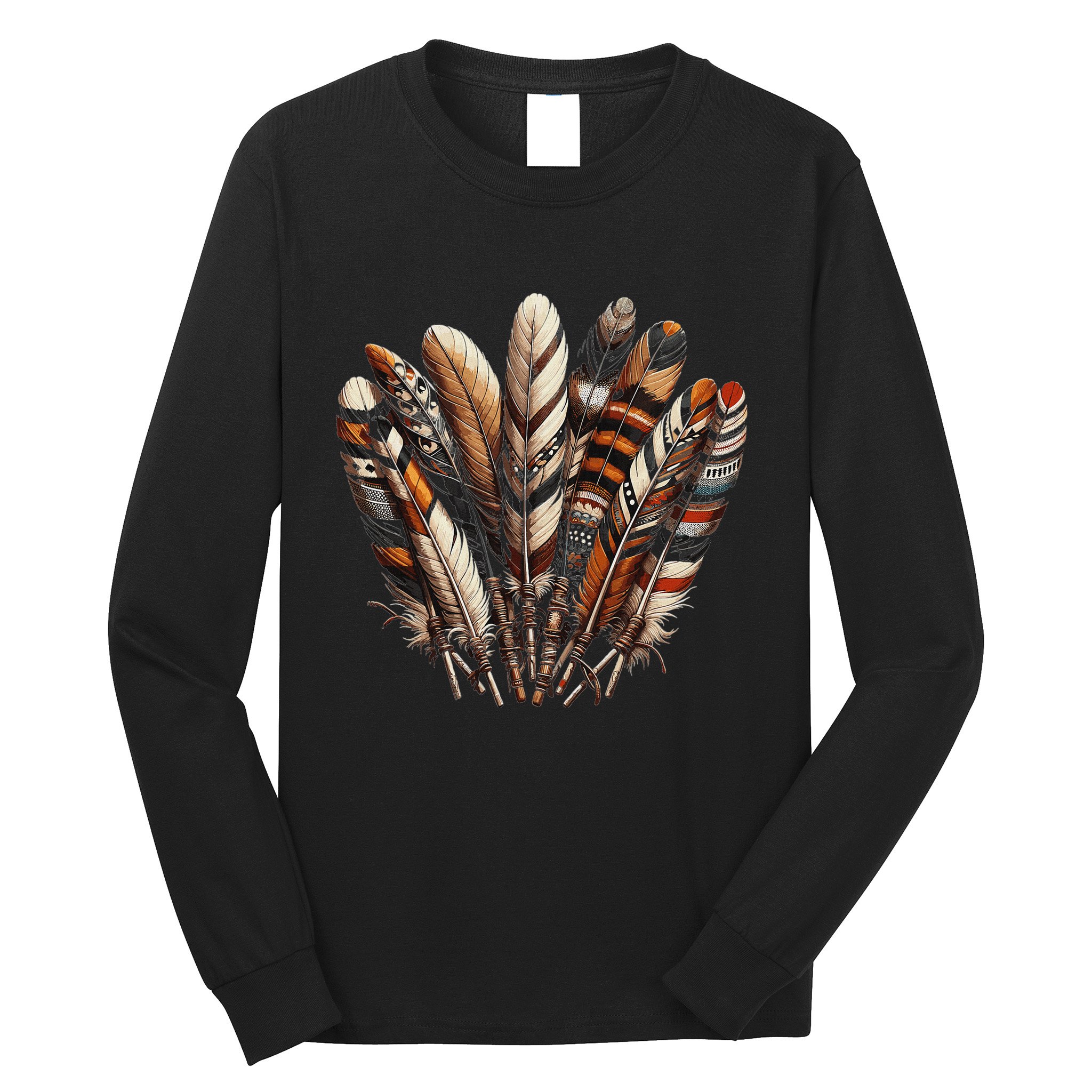 Southwest Native American Indian Feather Long Sleeve Shirt