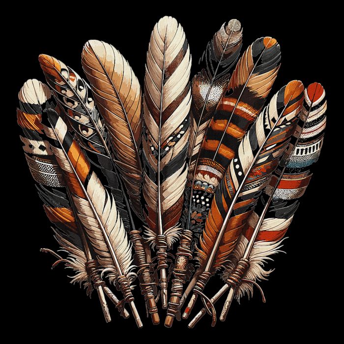 Southwest Native American Indian Feather Bucket Hat
