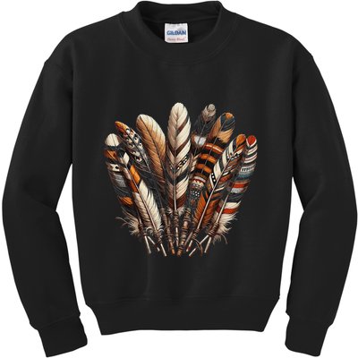 Southwest Native American Indian Feather Kids Sweatshirt