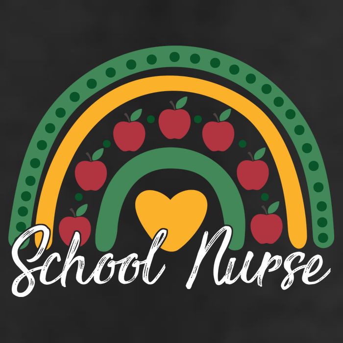 School Nurse Apple Rainbow Heart Cool Comfort Performance Bucket Hat