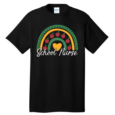 School Nurse Apple Rainbow Heart Tall T-Shirt