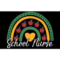 School Nurse Apple Rainbow Heart Bumper Sticker