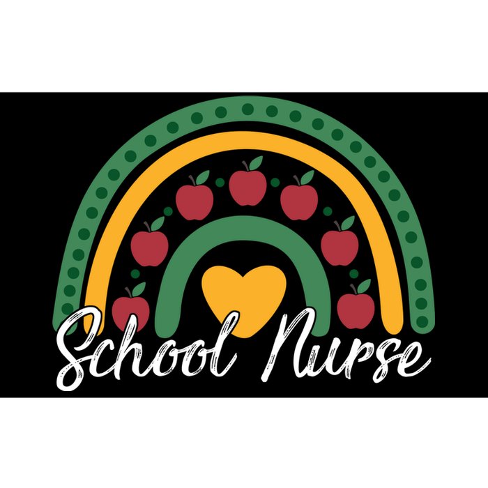 School Nurse Apple Rainbow Heart Bumper Sticker