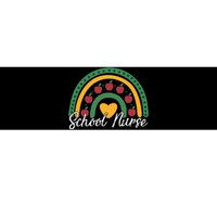 School Nurse Apple Rainbow Heart Bumper Sticker