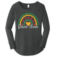 School Nurse Apple Rainbow Heart Women's Perfect Tri Tunic Long Sleeve Shirt