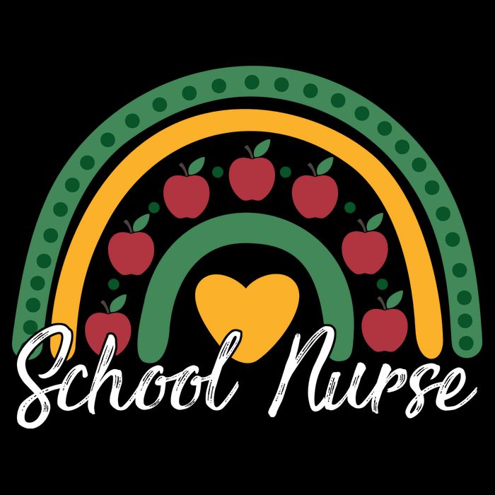 School Nurse Apple Rainbow Heart Ladies Essential Flowy Tank