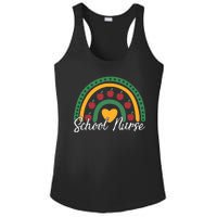 School Nurse Apple Rainbow Heart Ladies PosiCharge Competitor Racerback Tank