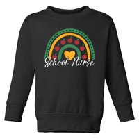 School Nurse Apple Rainbow Heart Toddler Sweatshirt