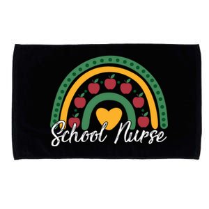 School Nurse Apple Rainbow Heart Microfiber Hand Towel