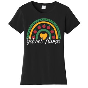 School Nurse Apple Rainbow Heart Women's T-Shirt