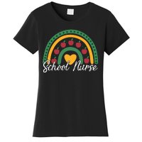 School Nurse Apple Rainbow Heart Women's T-Shirt