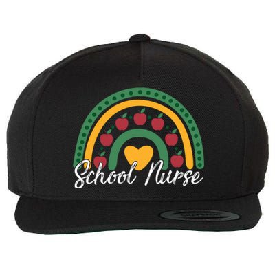 School Nurse Apple Rainbow Heart Wool Snapback Cap