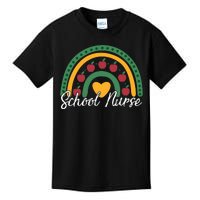 School Nurse Apple Rainbow Heart Kids T-Shirt