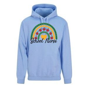 School Nurse Apple Rainbow Heart Unisex Surf Hoodie