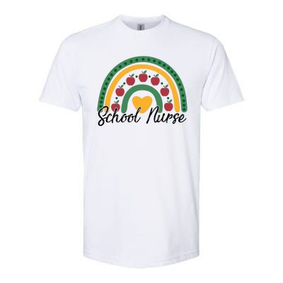 School Nurse Apple Rainbow Heart Softstyle® CVC T-Shirt