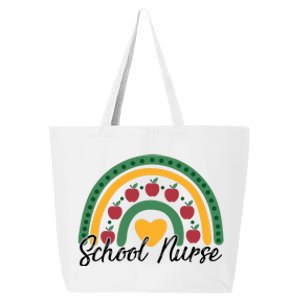 School Nurse Apple Rainbow Heart 25L Jumbo Tote