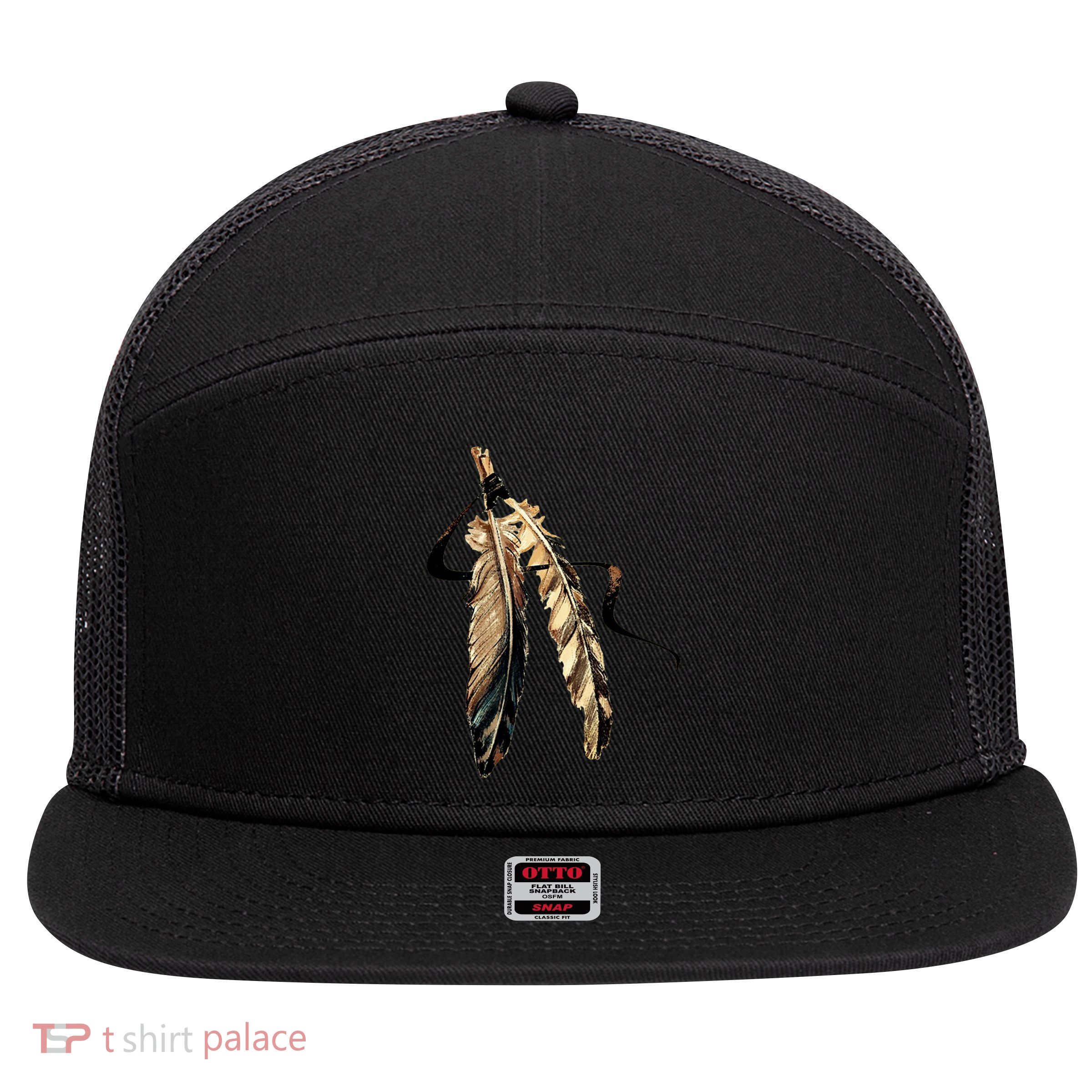 Southwest Native American Indian Tribal Art Colorful Feather Cool Gift 7 Panel Mesh Trucker Snapback Hat