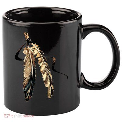 Southwest Native American Indian Tribal Art Colorful Feather Cool Gift 11oz C Handle Ceramic Mug