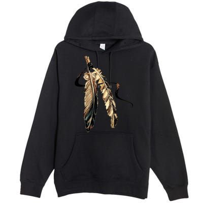 Southwest Native American Indian Tribal Art Colorful Feather Cool Gift Premium Pullover Hoodie