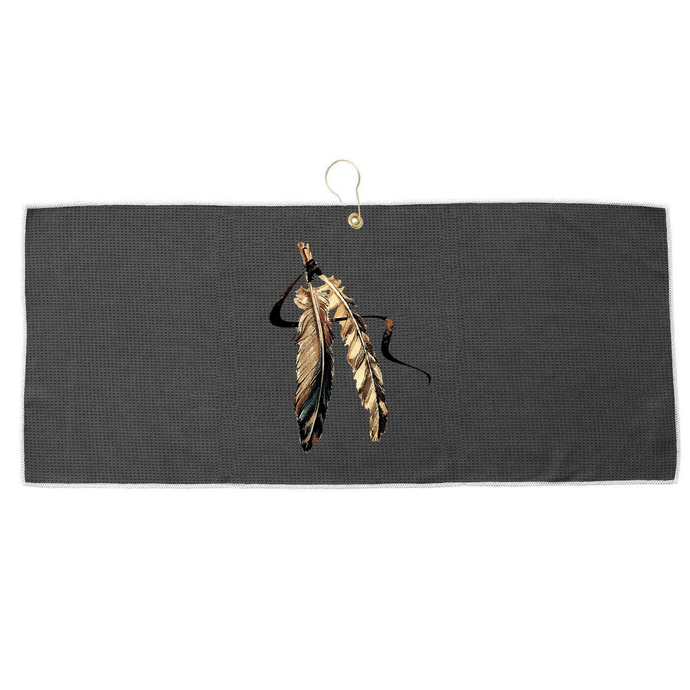 Southwest Native American Indian Tribal Art Colorful Feather Cool Gift Large Microfiber Waffle Golf Towel
