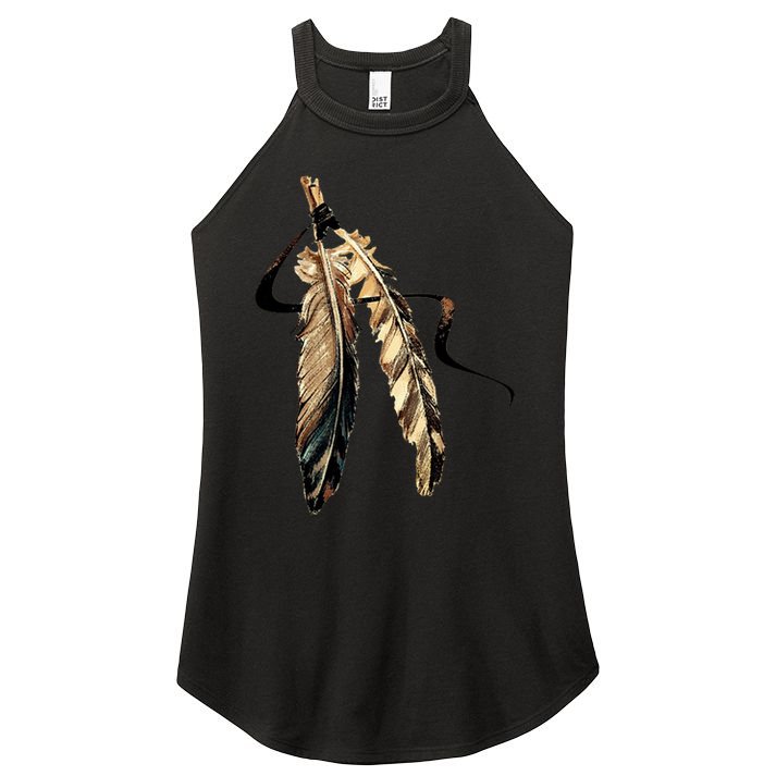 Southwest Native American Indian Tribal Art Colorful Feather Cool Gift Women's Perfect Tri Rocker Tank