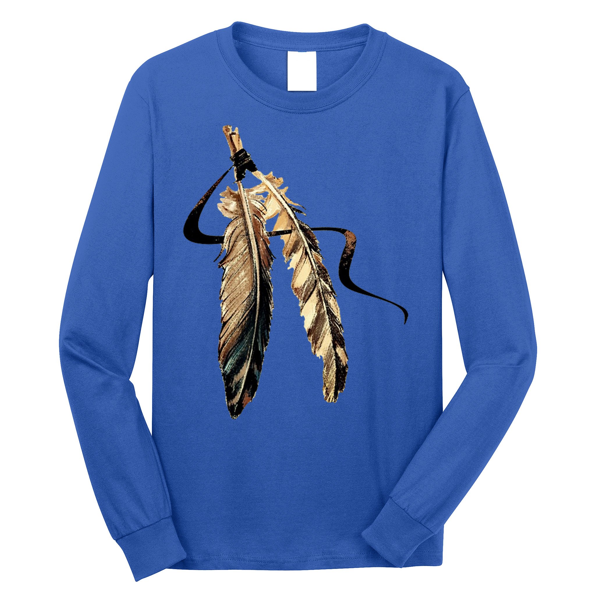 Southwest Native American Indian Tribal Art Colorful Feather Cool Gift Long Sleeve Shirt