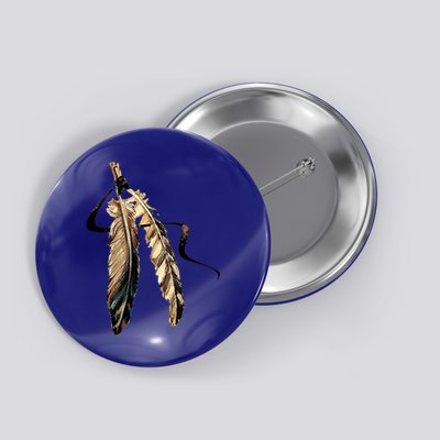 Southwest Native American Indian Tribal Art Colorful Feather Cool Gift Button