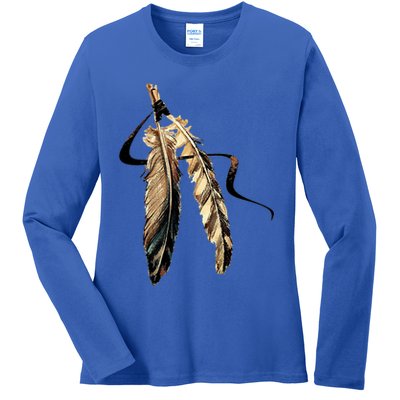 Southwest Native American Indian Tribal Art Colorful Feather Cool Gift Ladies Long Sleeve Shirt