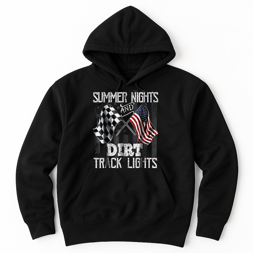 Summer Nights And Dirt Track Lights Sprint Car Racing Hoodie