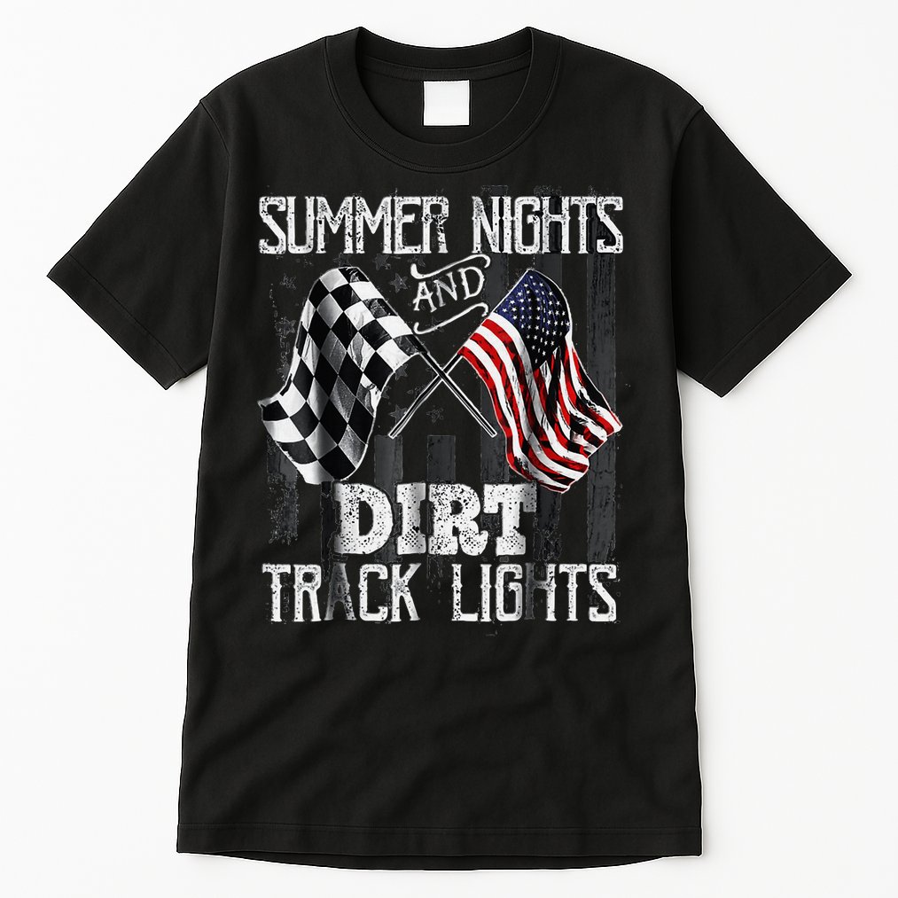 Summer Nights And Dirt Track Lights Sprint Car Racing Tall T-Shirt