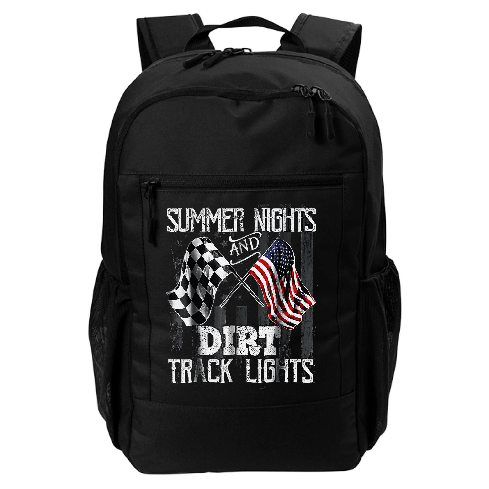 Summer Nights And Dirt Track Lights Sprint Car Racing Backpack