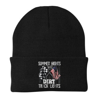 Summer Nights And Dirt Track Lights Sprint Car Racing Knit Cap Winter Beanie