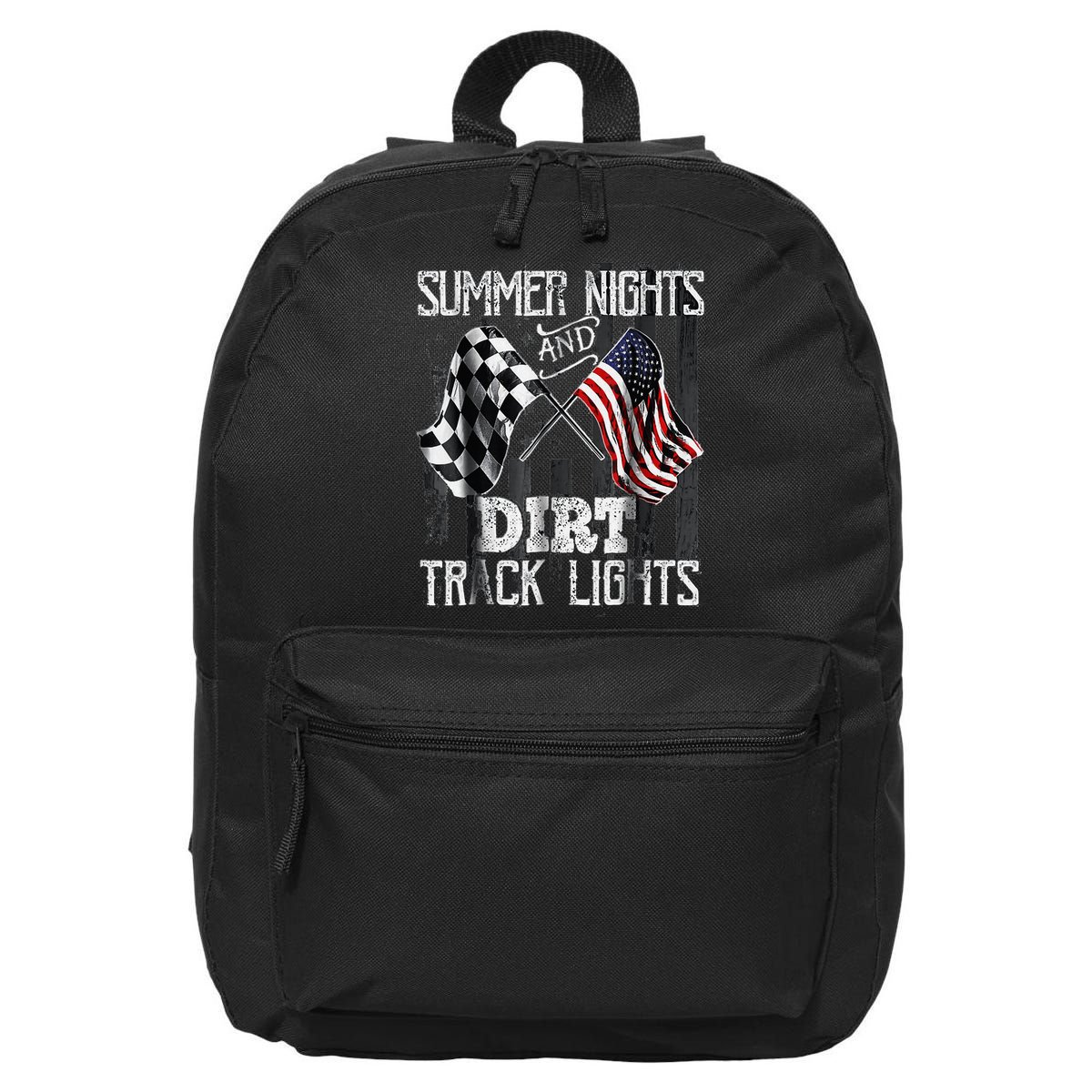 Summer Nights And Dirt Track Lights Sprint Car Racing 16 in Basic Backpack