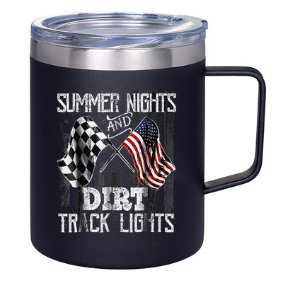 Summer Nights And Dirt Track Lights Sprint Car Racing 12oz Stainless Steel Coffee Mug