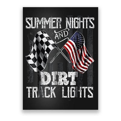 Summer Nights And Dirt Track Lights Sprint Car Racing Poster