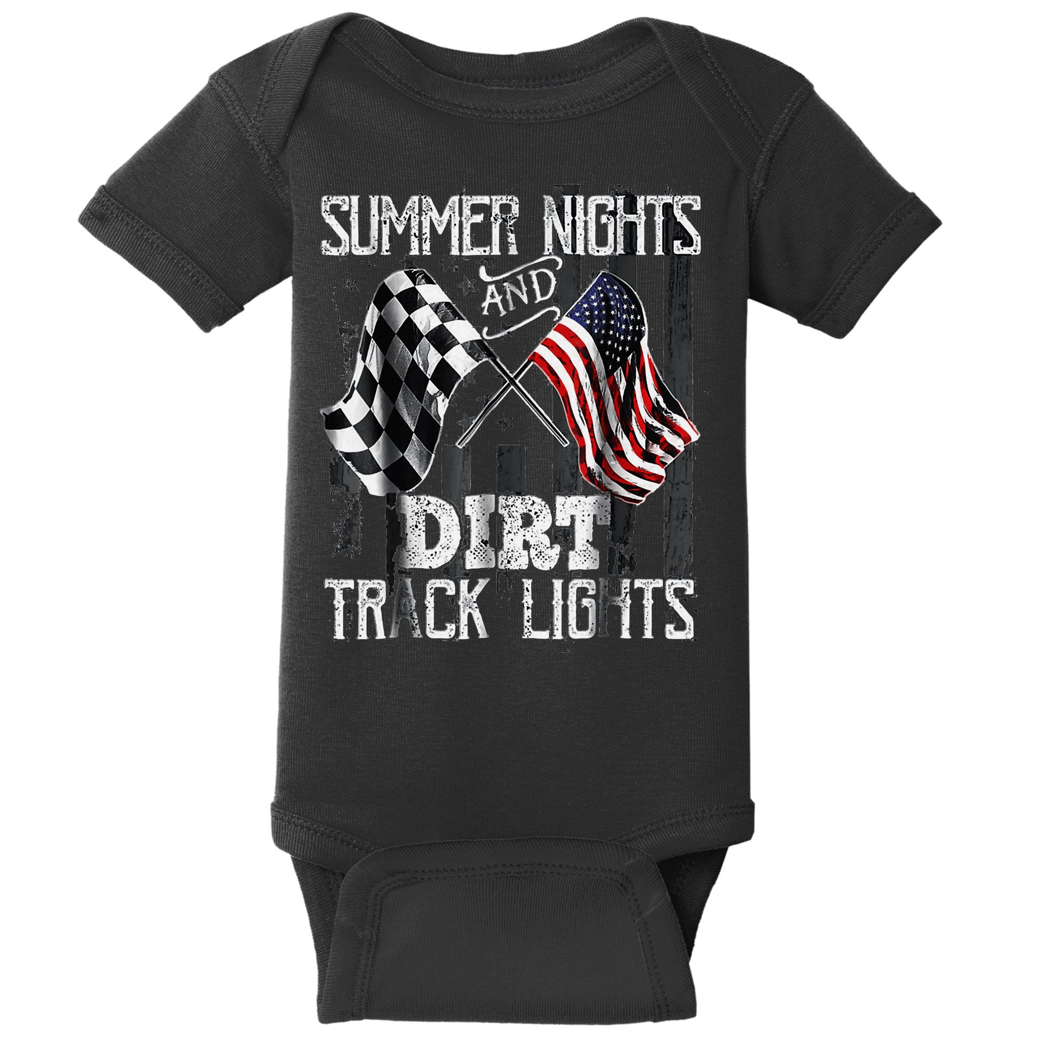 Summer Nights And Dirt Track Lights Sprint Car Racing Baby Bodysuit