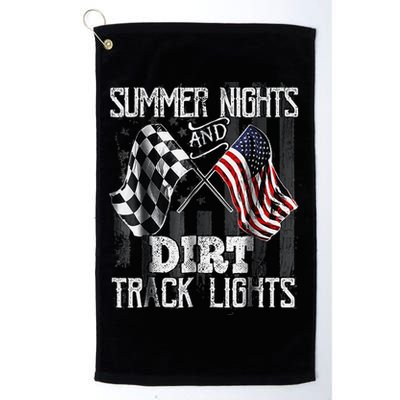 Summer Nights And Dirt Track Lights Sprint Car Racing Golf Towel