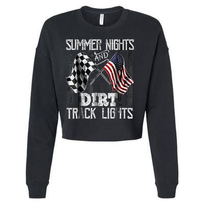 Summer Nights And Dirt Track Lights Sprint Car Racing Cropped Pullover Crew