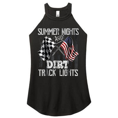 Summer Nights And Dirt Track Lights Sprint Car Racing Women's Perfect Tri Rocker Tank