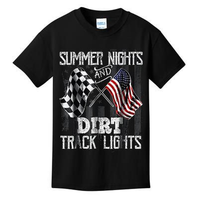 Summer Nights And Dirt Track Lights Sprint Car Racing Kids T-Shirt
