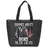 Summer Nights And Dirt Track Lights Sprint Car Racing Zip Tote Bag