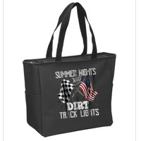Summer Nights And Dirt Track Lights Sprint Car Racing Zip Tote Bag
