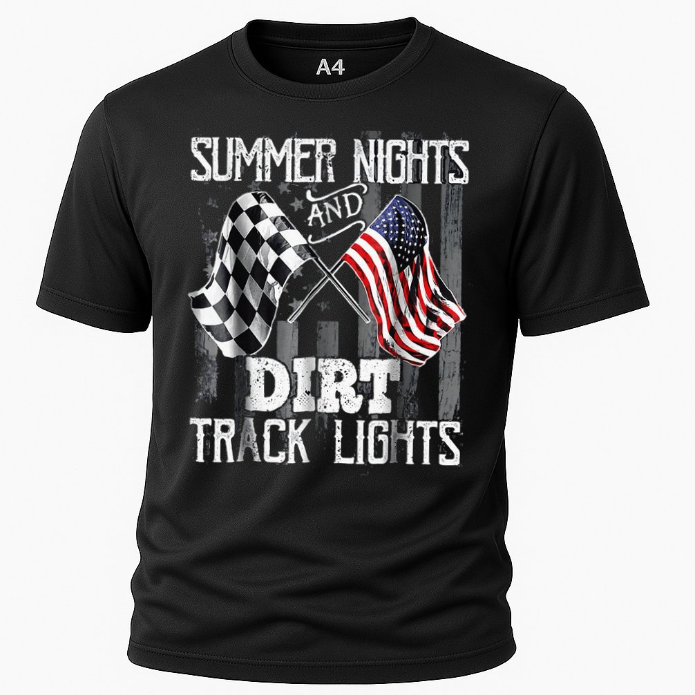 Summer Nights And Dirt Track Lights Sprint Car Racing Performance Shirt