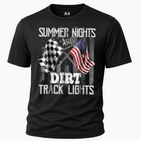 Summer Nights And Dirt Track Lights Sprint Car Racing Cooling Performance Crew T-Shirt