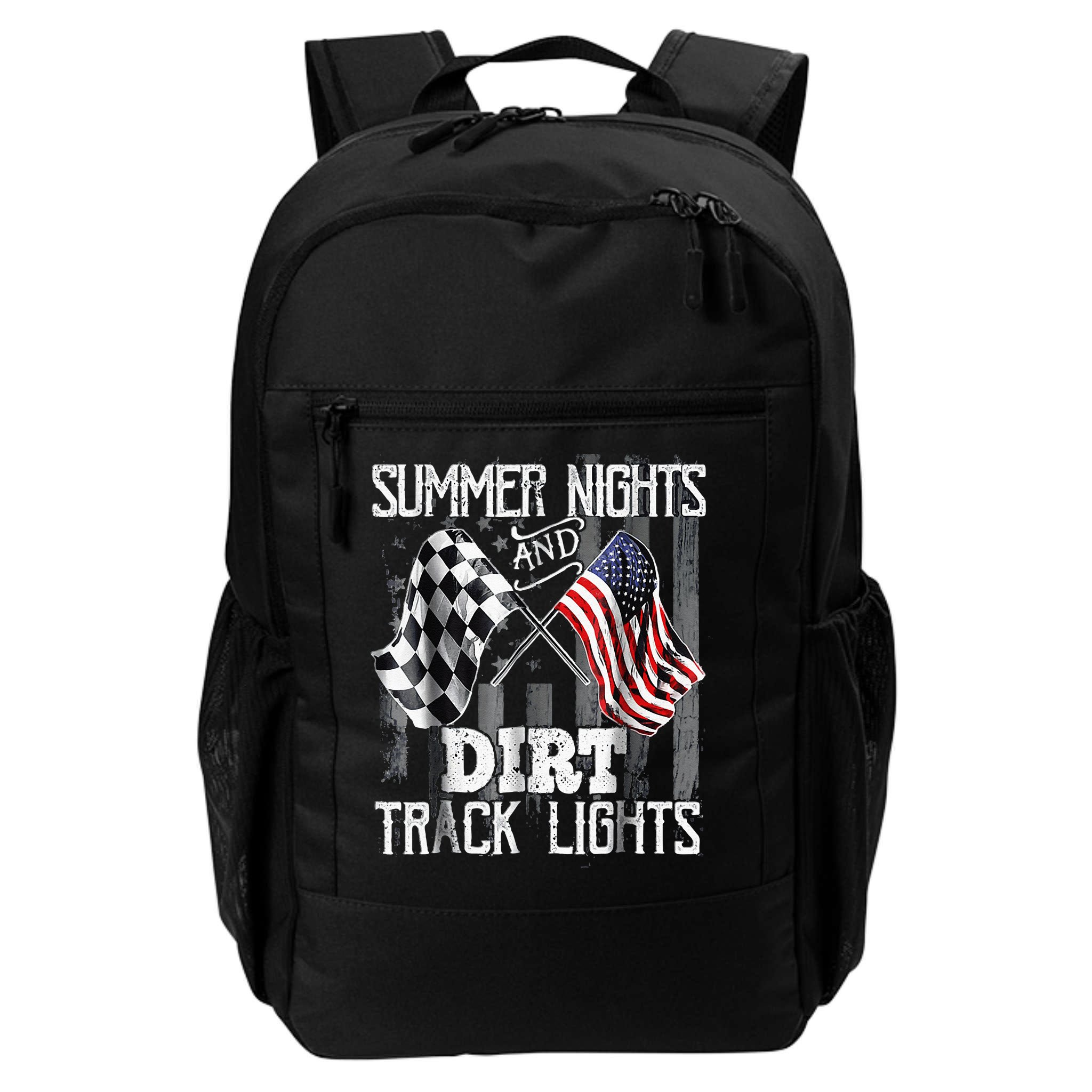 Summer Nights And Dirt Track Lights Sprint Car Racing Backpack