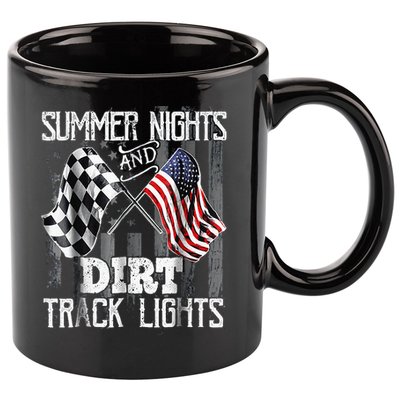 Summer Nights And Dirt Track Lights Sprint Car Racing 11oz C Handle Ceramic Mug