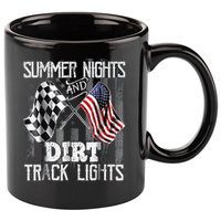 Summer Nights And Dirt Track Lights Sprint Car Racing 11oz C Handle Ceramic Mug