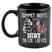 Summer Nights And Dirt Track Lights Sprint Car Racing 11oz C Handle Ceramic Mug