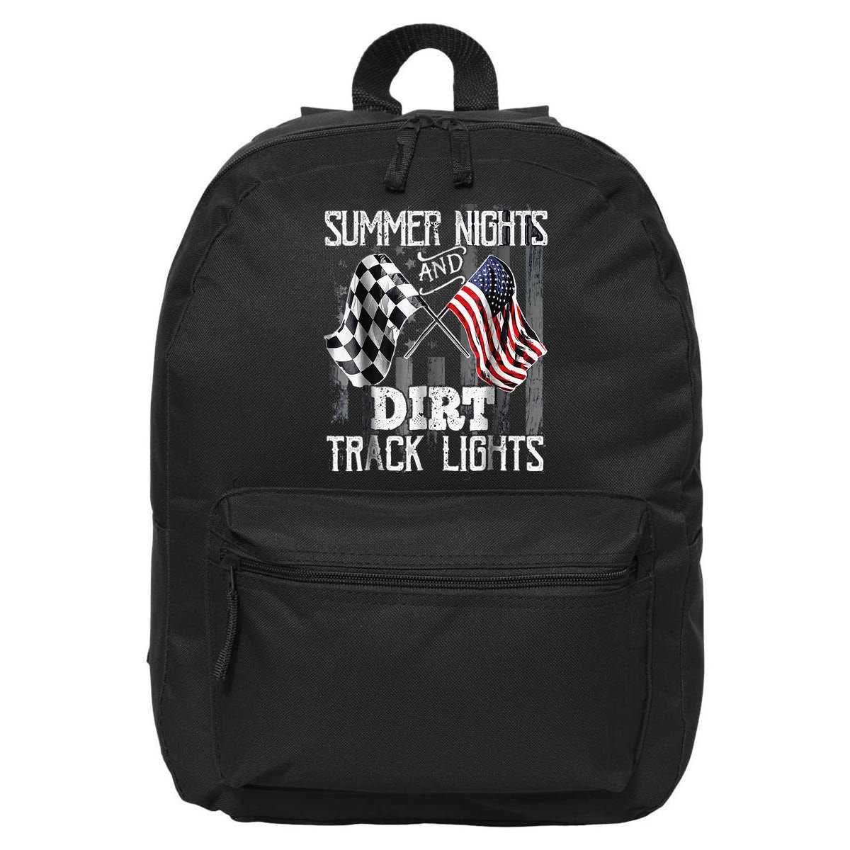 Summer Nights And Dirt Track Lights Sprint Car Racing 16 in Basic Backpack